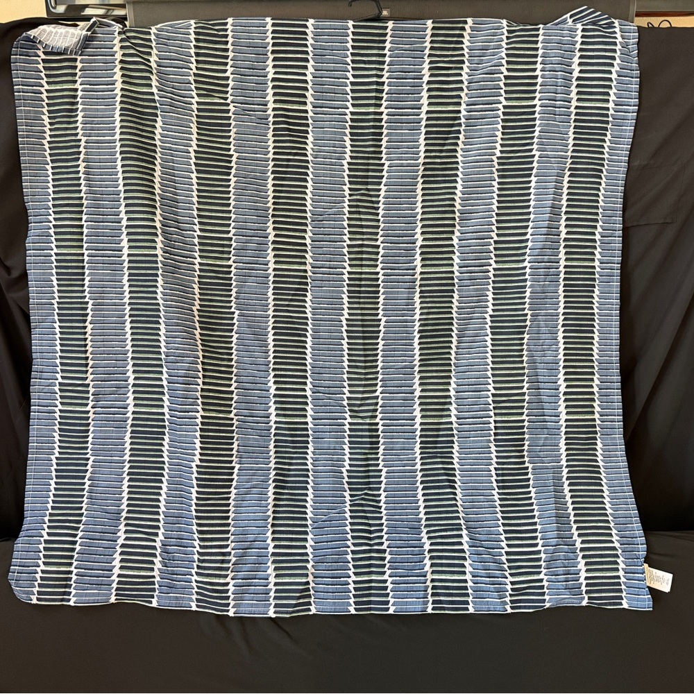 West Elm Navy and Olive Patterned Throw/Decor